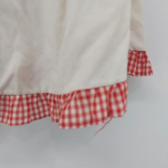 Vtg Girls Red White Gingham Baby Dress Smocked Sleeveless - Picture 11 of 15